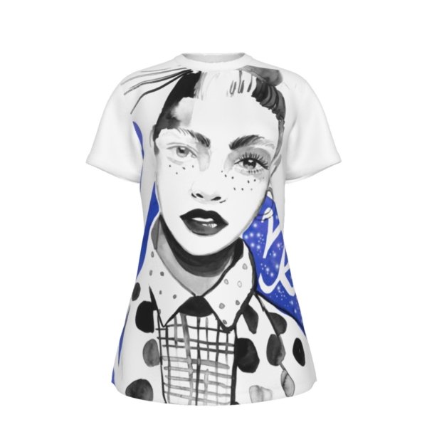 All-Over Print Women's Round Neck T-Shirt | 190GSM Cotton